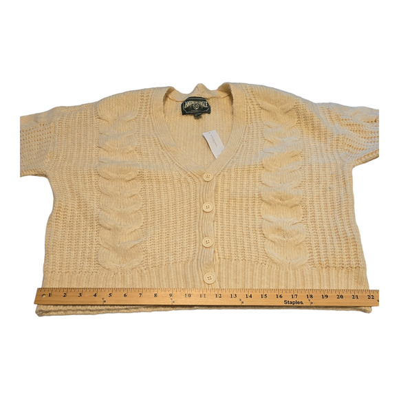 American Eagle Sweater Cardigan Womens Size Small Beige Wool Blend Cozy Layering - Picture 10 of 10